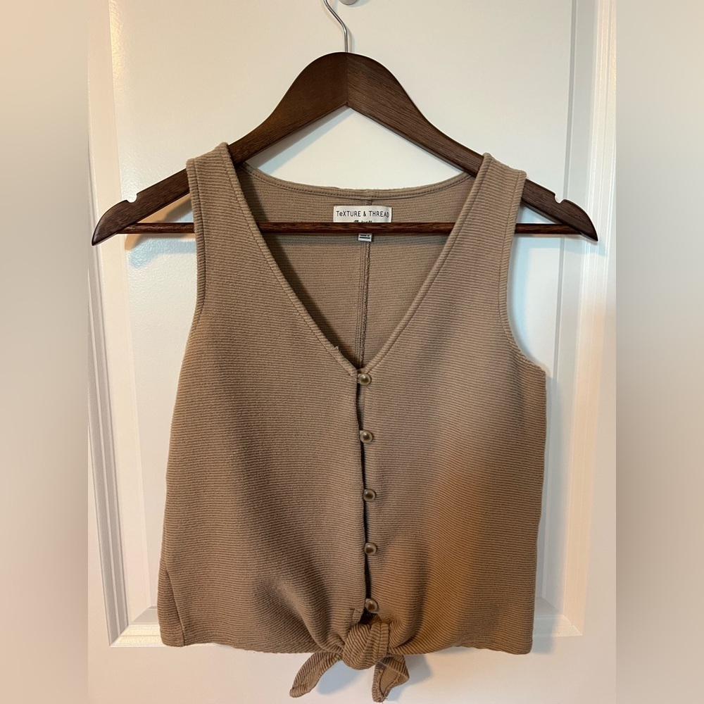 Madewell Top | Texture & Thread tie-front tank top, size xs